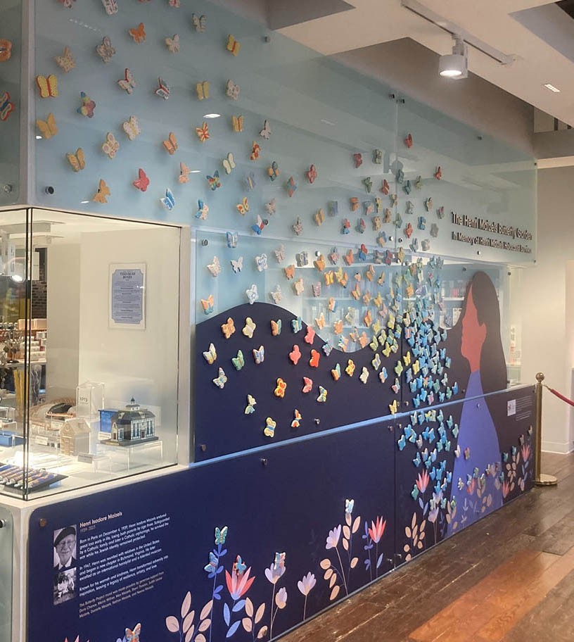 Our Community VHM  Butterfly Mural with ceramic butterflies