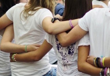 teens hugging