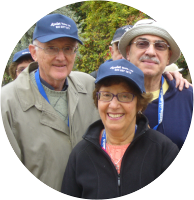 Three adults in Israel smiling for a picture