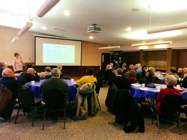 A group of people at a Lunch & Learn event