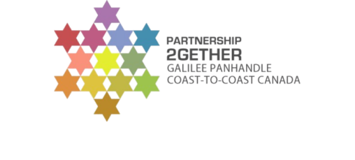 Colorful star shapes arranged in a pattern, with the text "PARTNERSHIP 2GETHER GALILEE PANHANDLE COAST-TO-COAST CANADA" beside it.