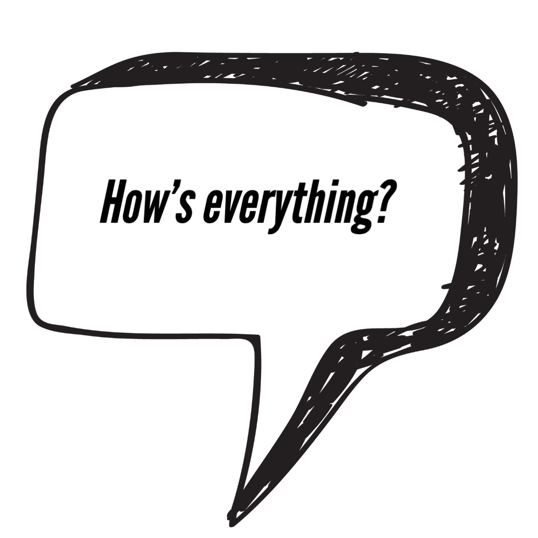 Speech bubble that says 