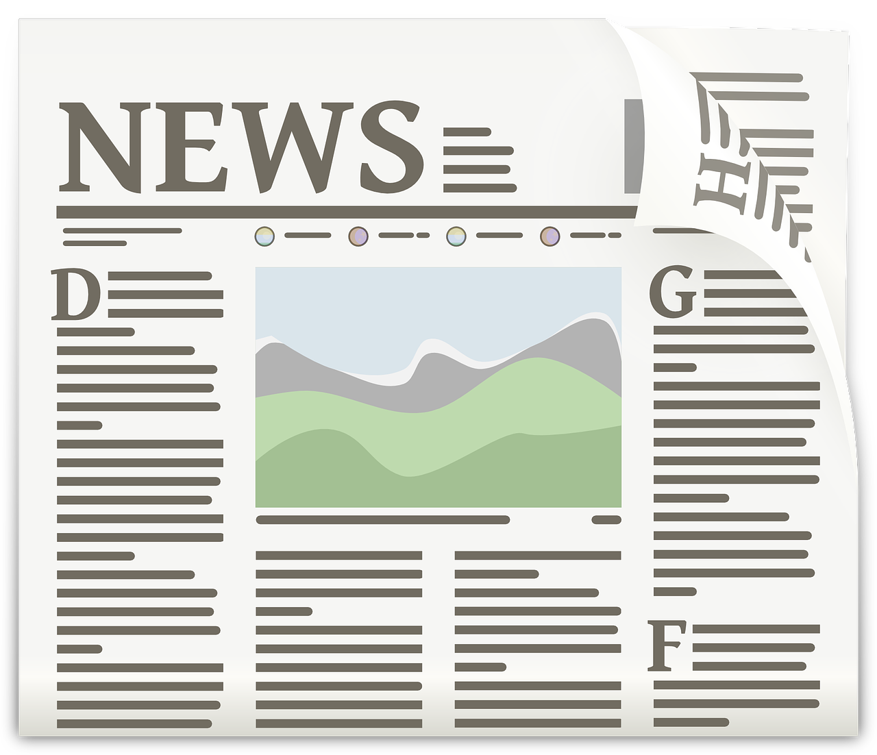 Cartoon picture of newspaper