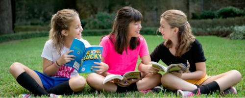 Older children reading together
