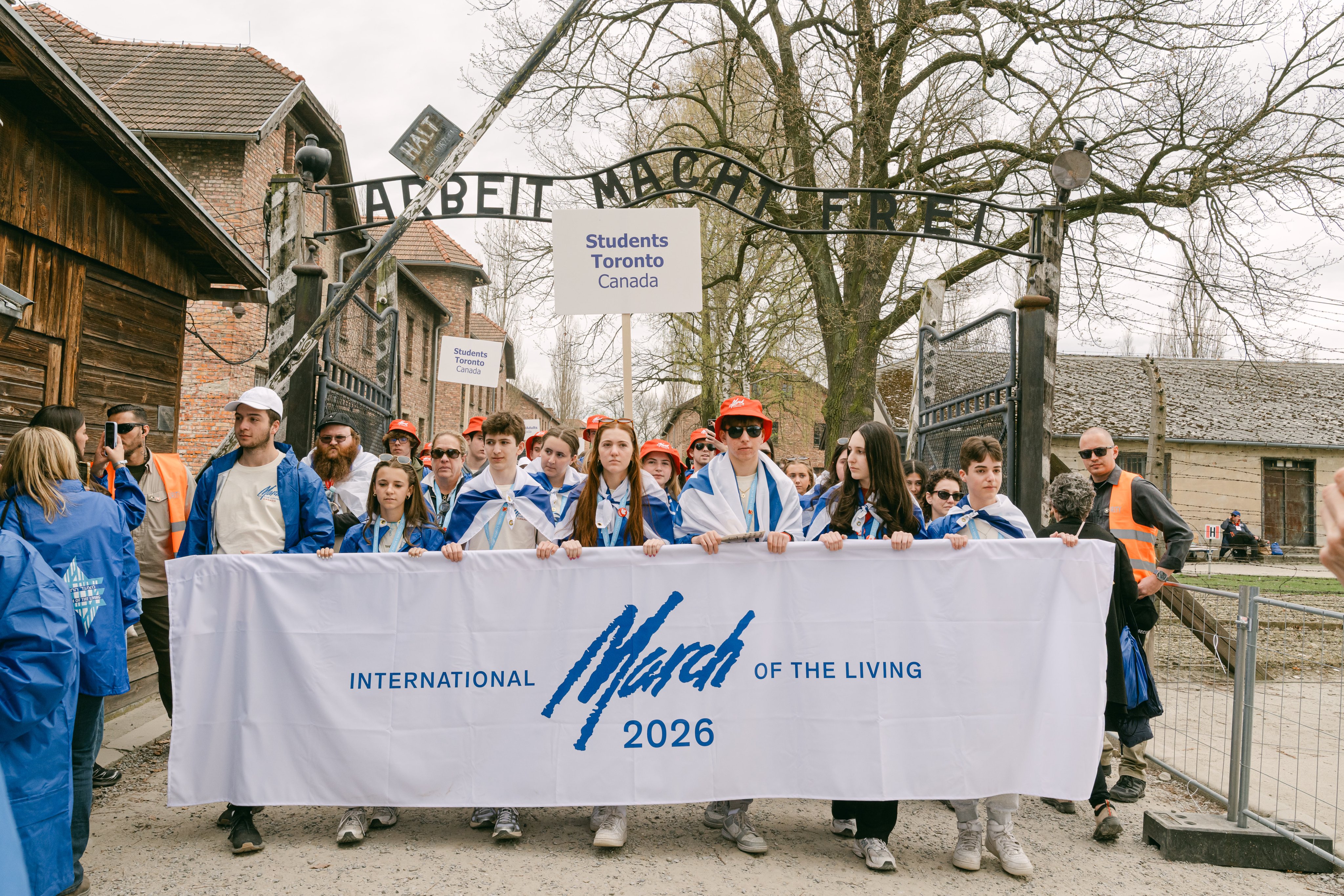 Highschool students on March of the Living