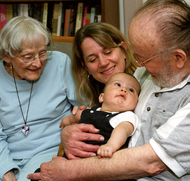 Grandparents with their grandchild