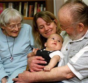 Seniors with a grandchild