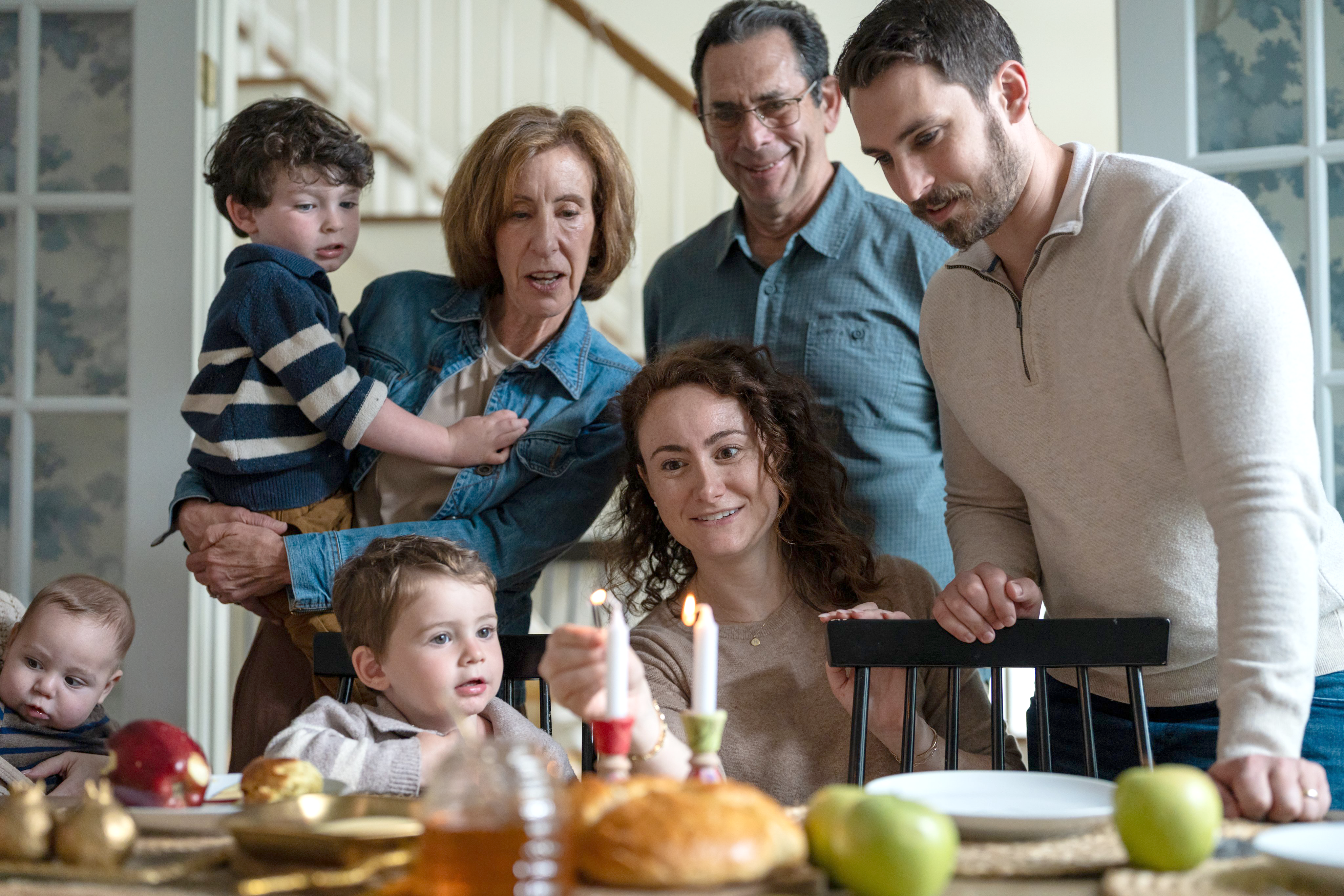 Family celebrating Rosh Hashanah