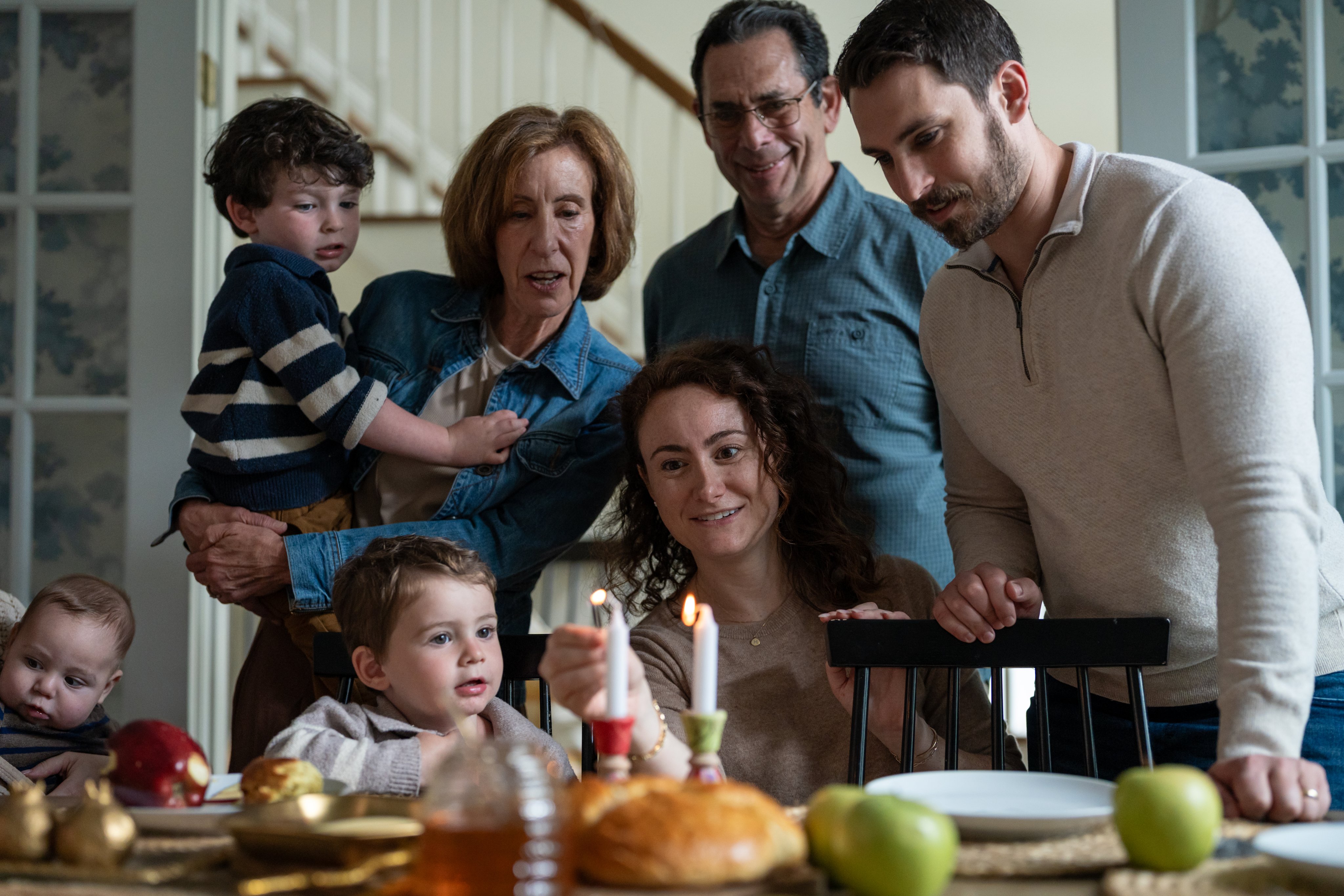 Family celebrating Rosh Hashanah