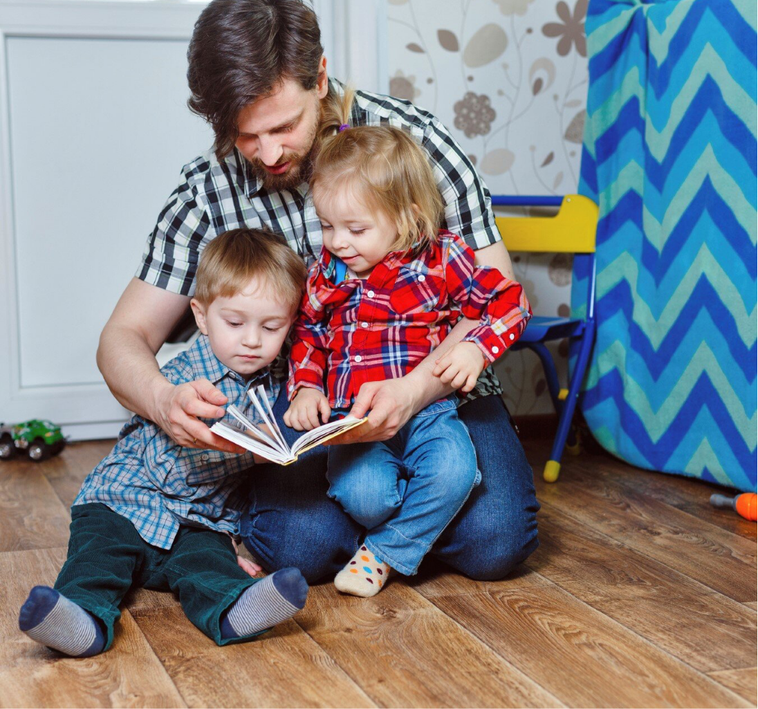Family reading together