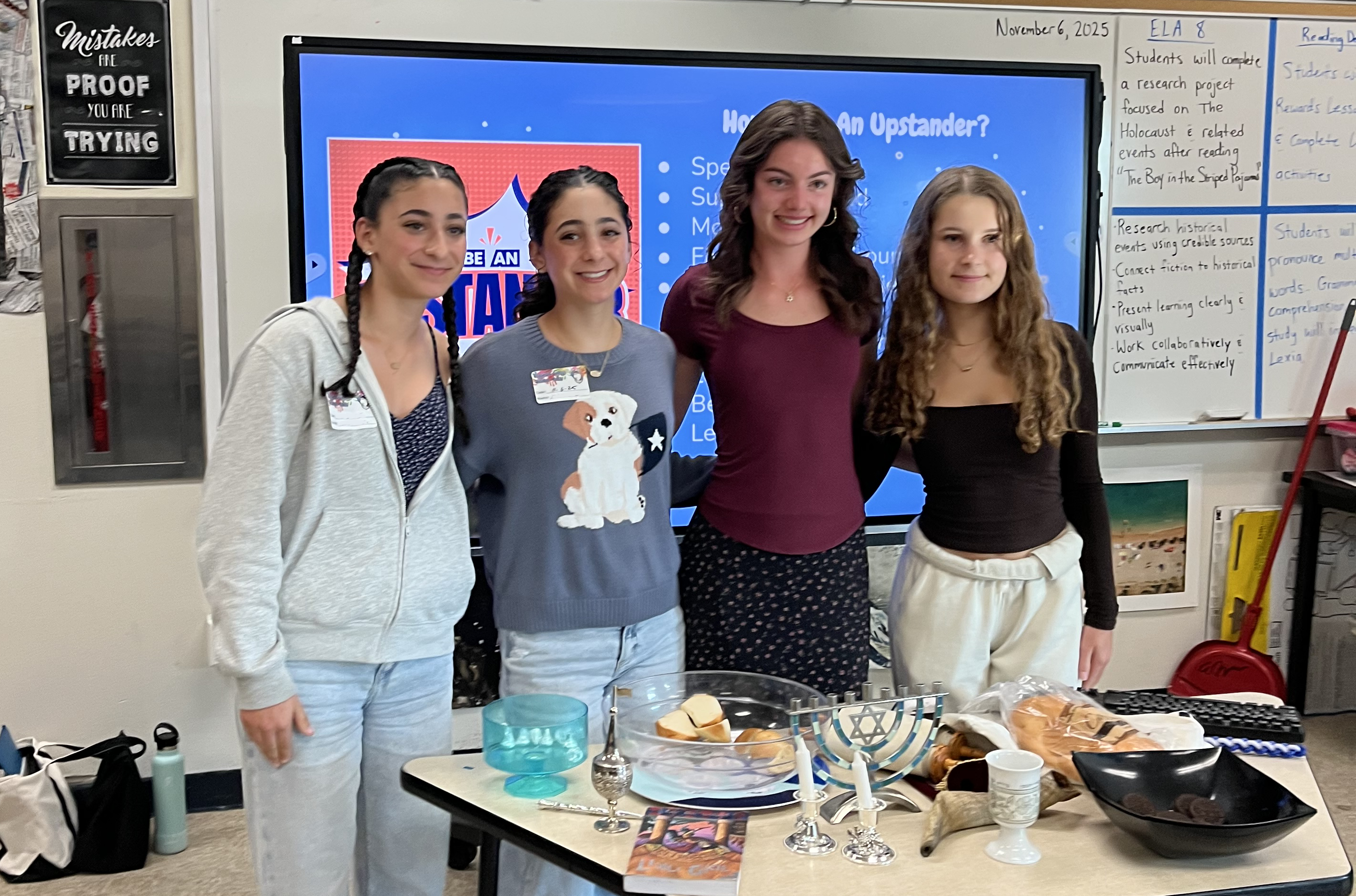 Jewish teens in a classroom discussion