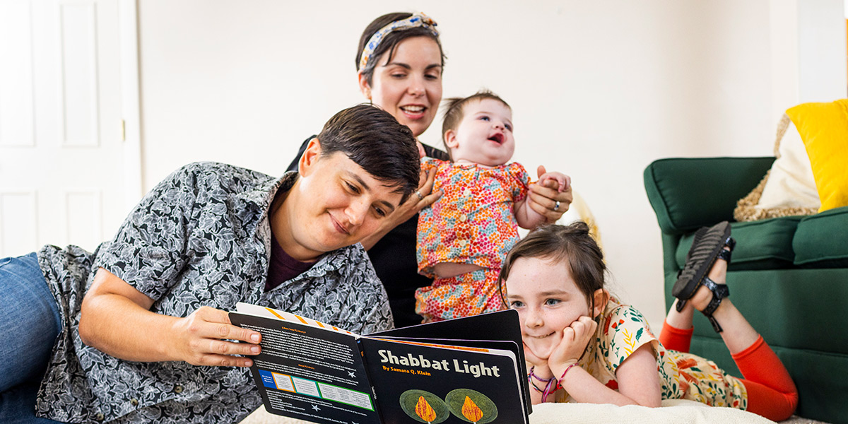 Family reading together